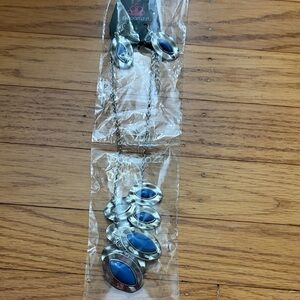 Paparazzi Silver and Blue Oval Necklace with Matching Earrings